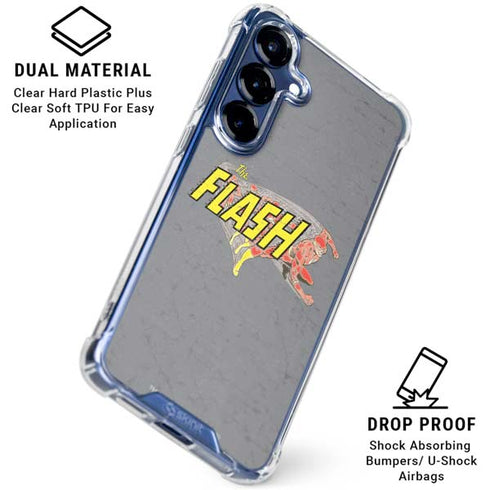 DC Comics The Flash Vintage Action Running Pose Galaxy S25 Clear Case